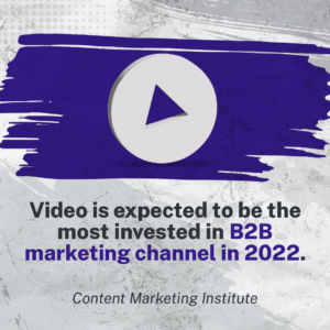 Video is expected to be the most invested in B2B marketing channel in 2022. - stats with Jenn Neal